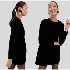 New TUCKERNUCK Black Velvet Haley Long Sleeve Formal Cocktail Mini Dress Size 8‎